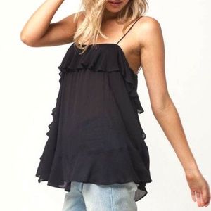 NWT Free people Intimately Cascades Ruffle Tank
